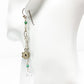 handmade silver turquoise crystal dangling EARRINGS jewelry NEW vintage beads