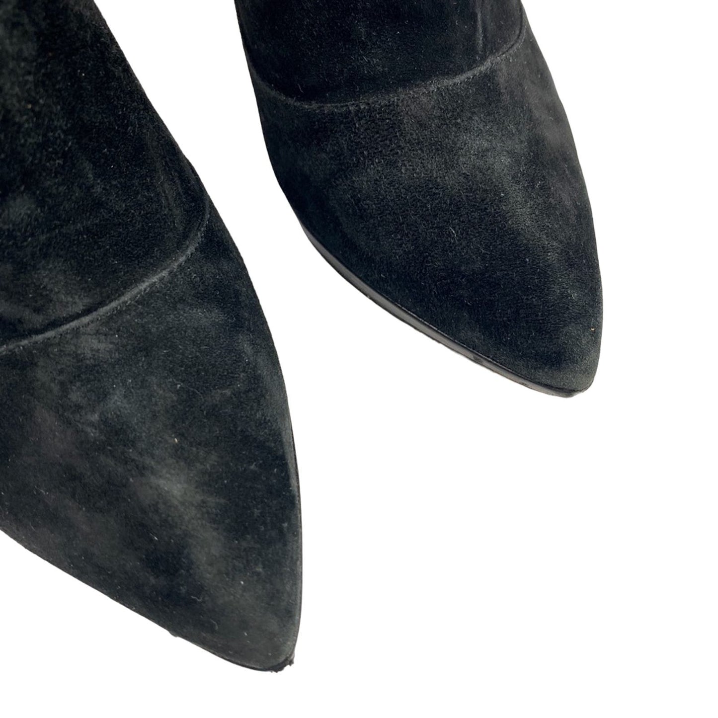 DaniBlack Ankle black suede Boots slip-on booties stiletto Heels size 6.5 shoes