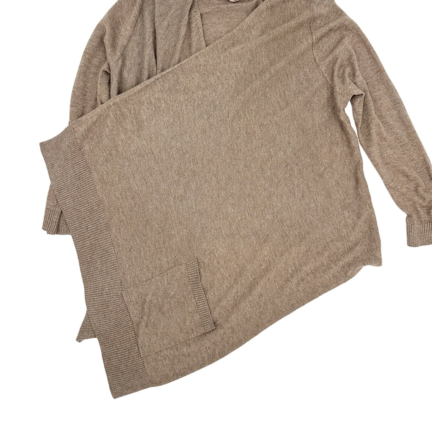 Ann Taylor LOFT brown open front Cardigan Sweater Top women's MEDIUM lightweight