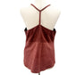Townsen burgundy brown Suede Leather Halter lined Top women's LARGE high neck
