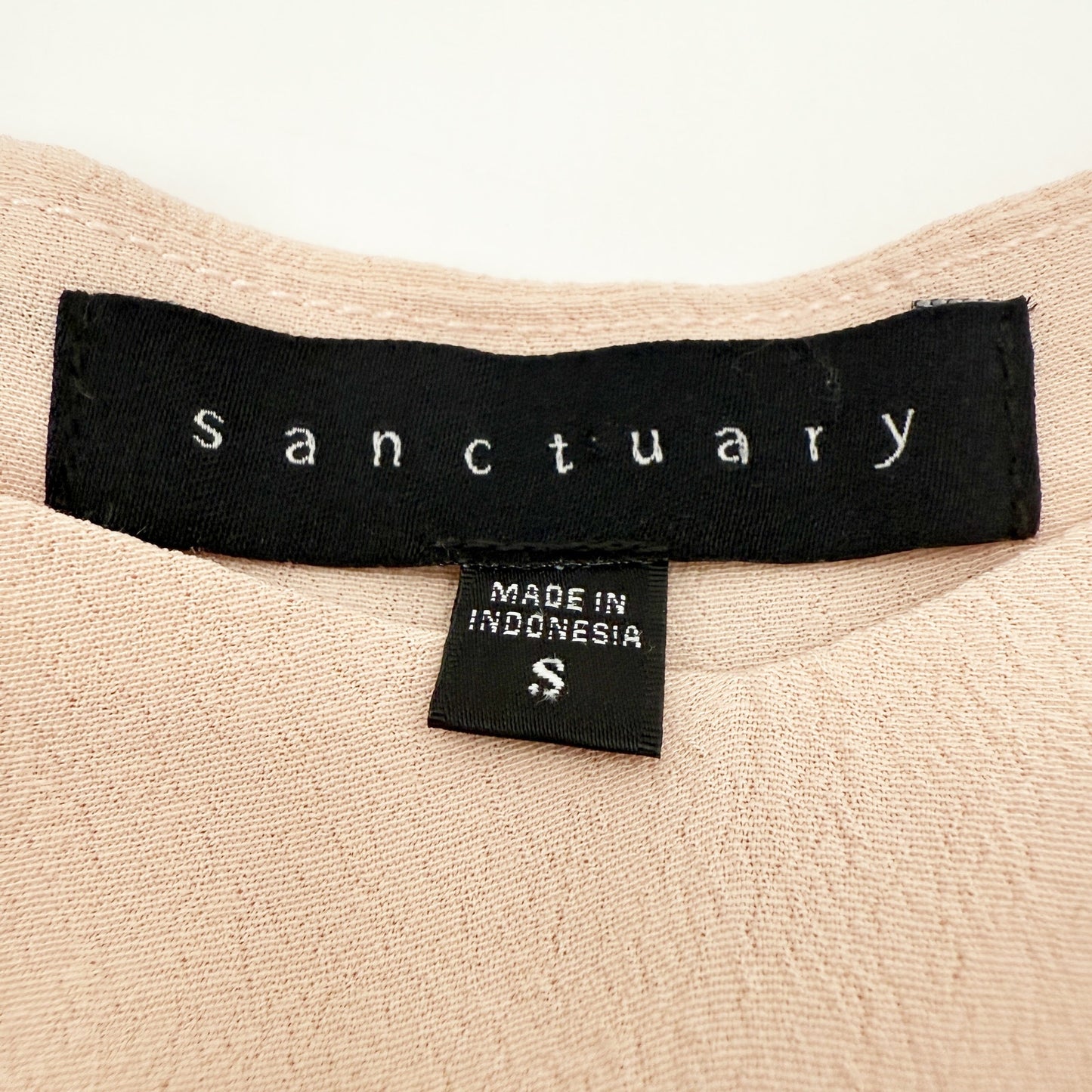 Sanctuary pale pink Tank Top women's SMALL off shoulder ruffled sleeves