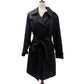 London Fog black belted Trench Coat women's 1X removable hood jacket outerwear