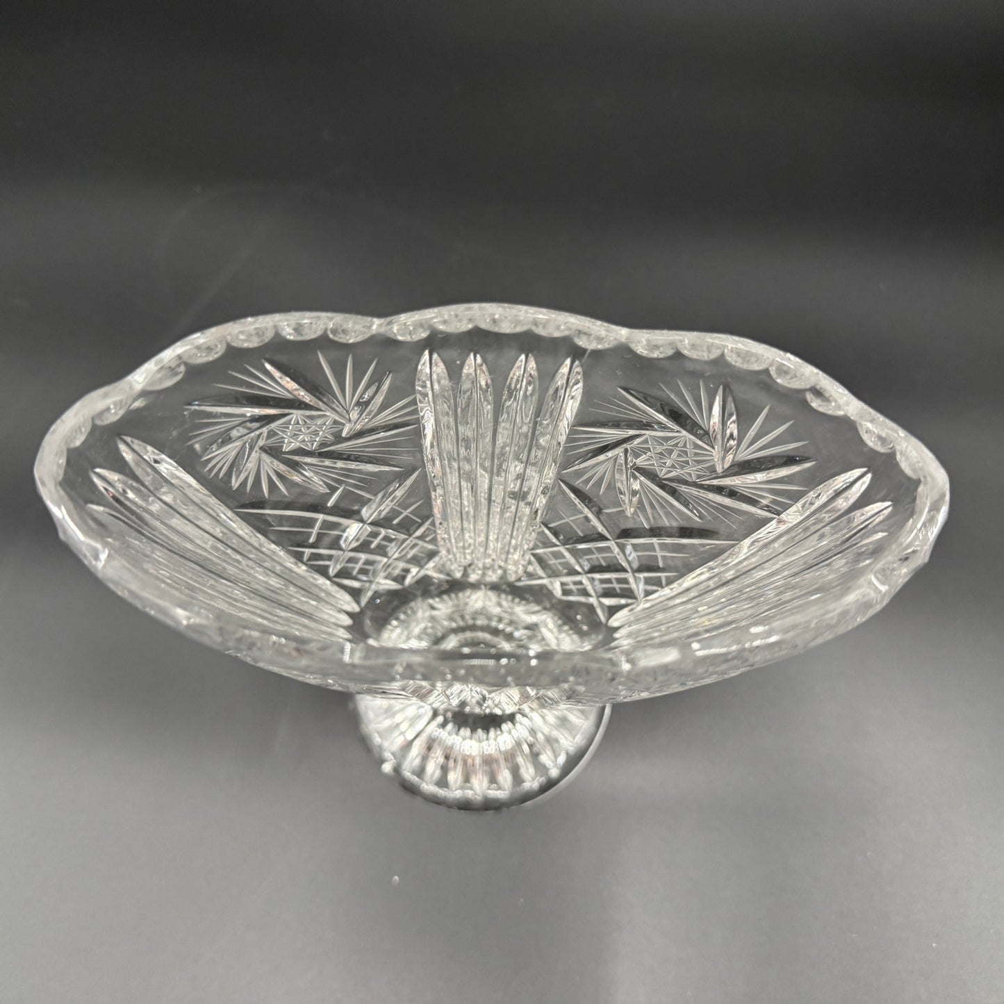9" Footed Vase | lead crystal glass