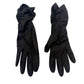 vintage black Ruched Gloves women's SMALL formal evening mid-length slight sheen