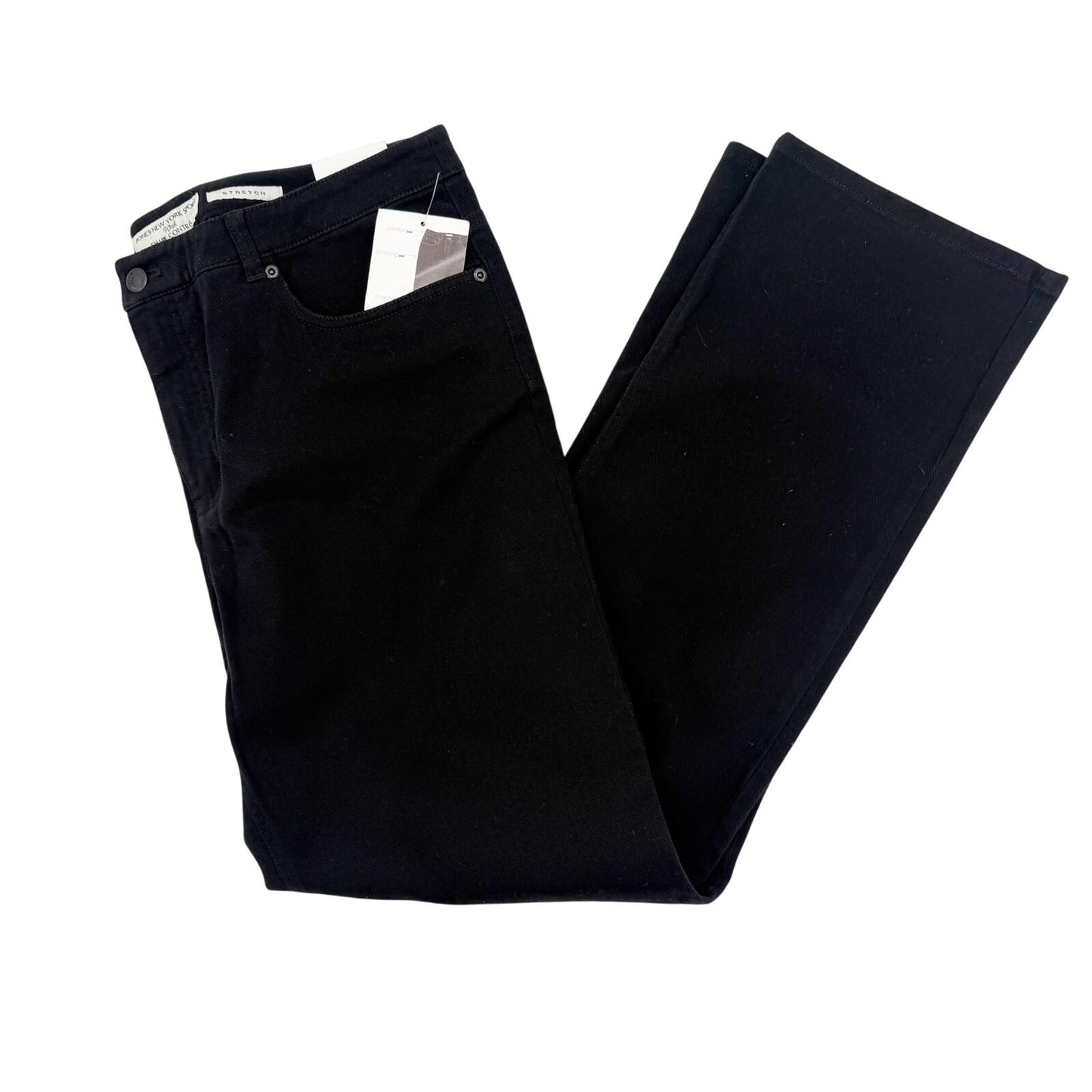 Jones New York black Shape Control denim Jeans women's 14 straight leg pants NEW