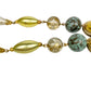 5" long dangling beaded gold clear turquoise EARRINGS costume jewelry
