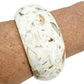seashell inlay Bangle Bracelet white costume jewelry bits of shell brown gray