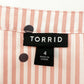 pink gray white stripes & polka dots Top work blouse women's 26 Torrid size 4