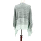 Chico's gray & mint ombre woven Fringed Sweater Poncho women's L large XL soft