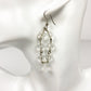 2.5" long dangling clear colorless beaded EARRINGS fashion jewelry