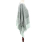 Chico's gray & mint ombre woven Fringed Sweater Poncho women's L large XL soft