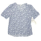 Treasure & Bond blue Blouse pullover Top women's MEDIUM Greta Floral NWT $69 new