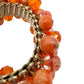 orange beaded stretch BRACELET gold tone metal vintage costume jewelry