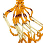 vintage orange & burgundy seed bead flowers Tassel Necklace porcupine quills