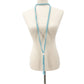 vintage Necklace of turquoise blue seed beads & tassel pendant long 28" drop