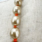 vintage strand gold & orange beads Beaded Necklace costume jewelry