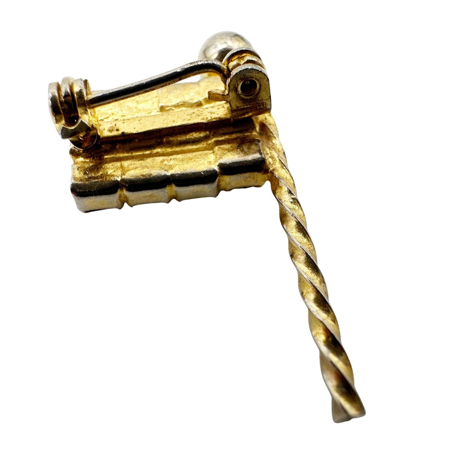 small vintage American Flag red & blue rhinestones BROOCH patriotic jewelry pin