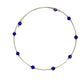 silver & cobalt blue 16" beaded CHOKER necklace