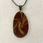 JL Design brown & gold Pendant Necklace faux black leather cord fashion jewelry
