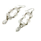 2.5" long dangling clear colorless beaded EARRINGS fashion jewelry