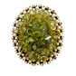 vintage faux pearls gold green stones BROOCH floral jewelry pin