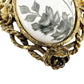 vintage black floral roses BROOCH gold white pendant jewelry pin