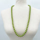 vintage strand of metallic lime green beads Beaded Necklace costume jewelry