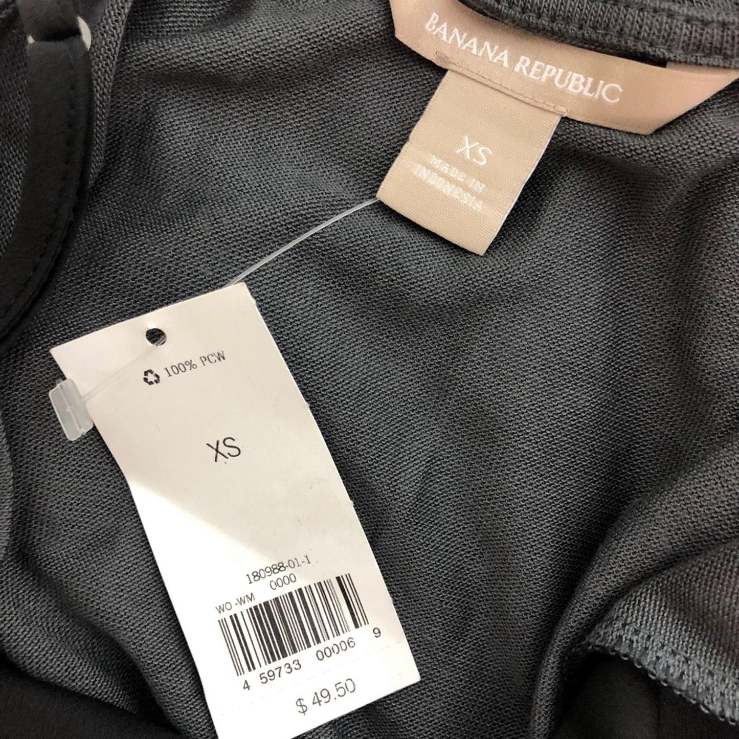 womens Banana Republic dark gray & black Camisole draped Top size XS new $49