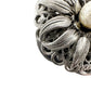 vintage Lieba USA silver & faux pearl Dress Scarf Clip round flower jewelry
