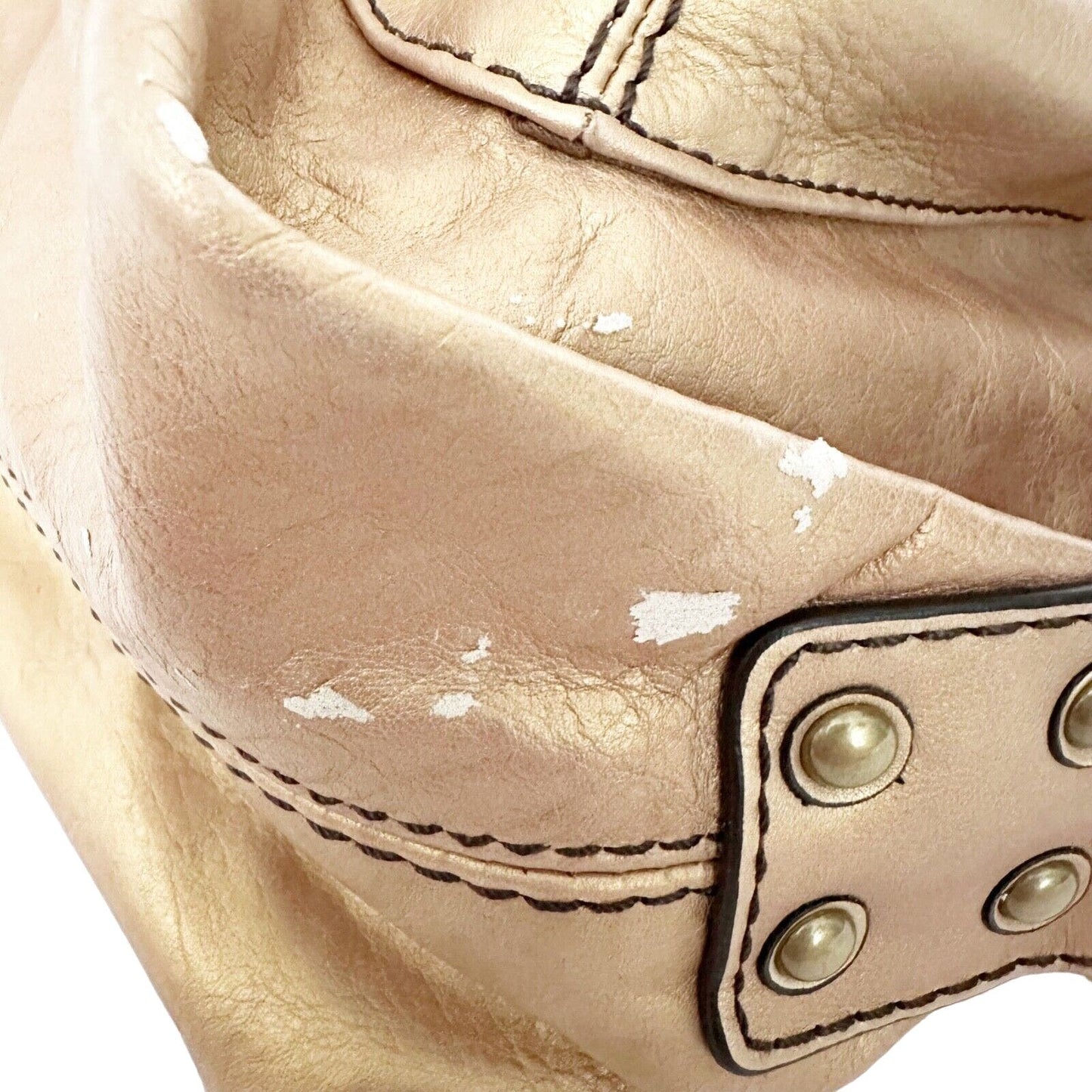 Gianni Bini golden gold leather handbag shoulder bag purse