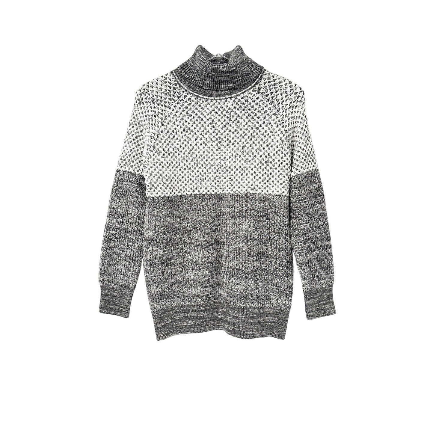 prAna gray & white Turtleneck Sweater Top women's SMALL