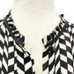 J.Crew black & white silk Button-Up Blouse womens 2 top XS geometric houndstooth