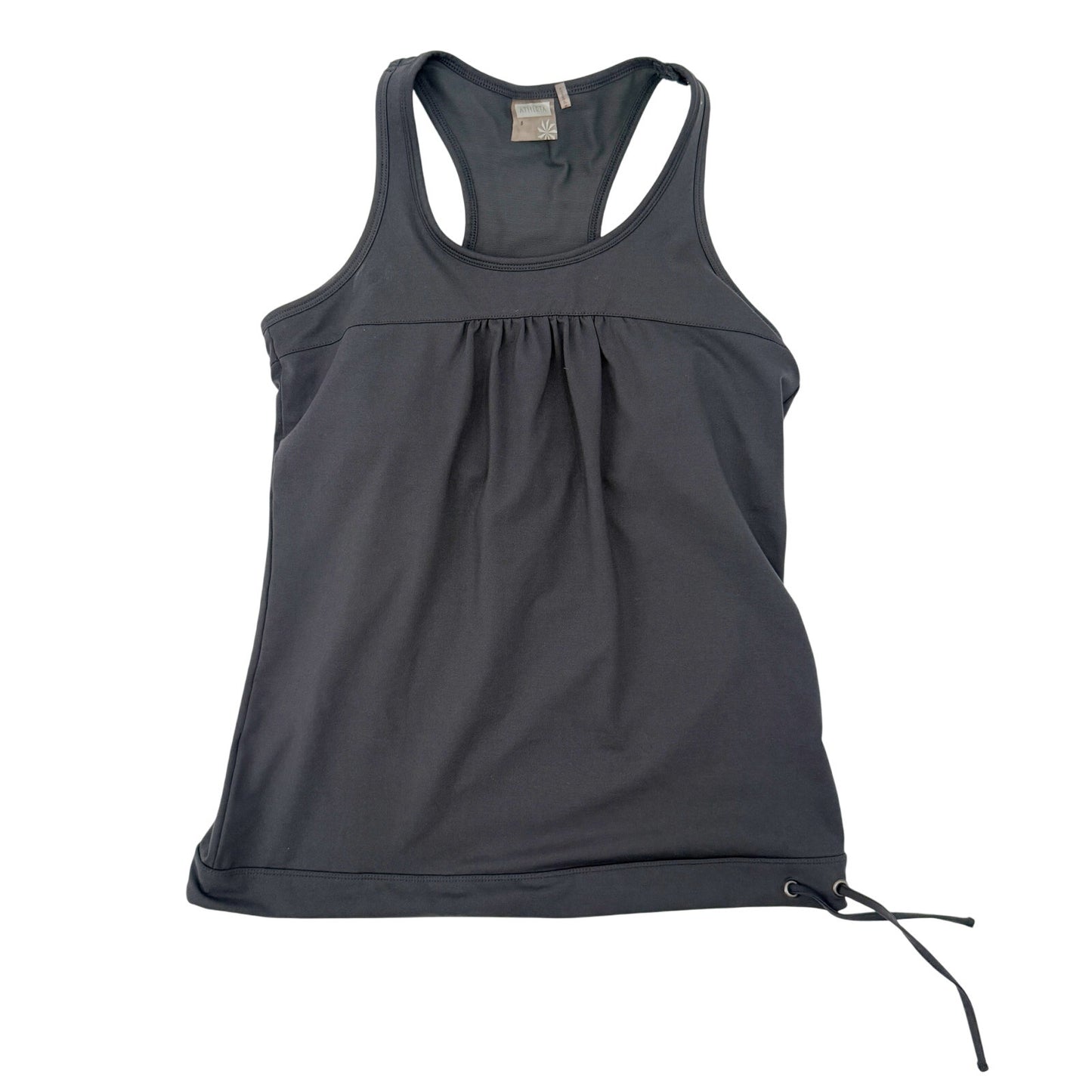 Athleta dark gray Tank Top women's SMALL drawstring waist athleisure workout