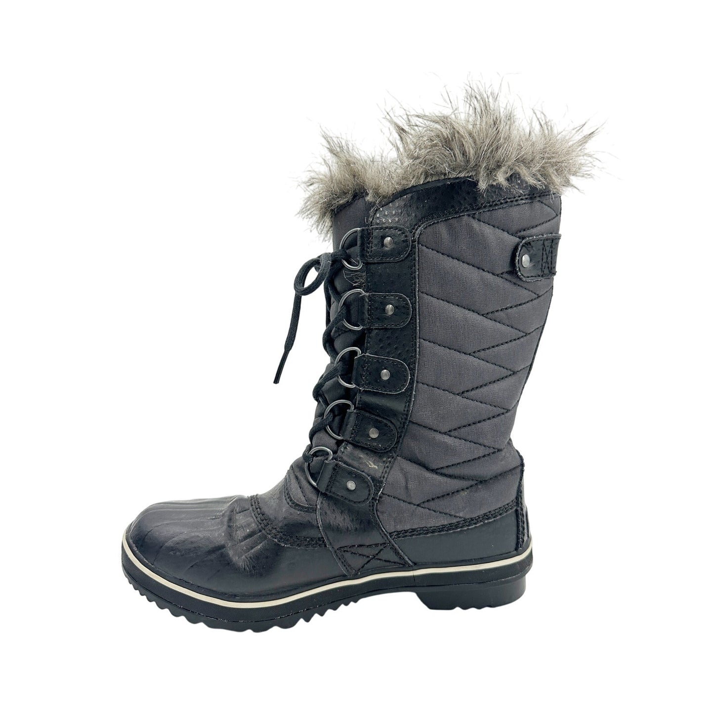 Sorel Tofino black Winter mid-calf Boots women's 7 waterproof faux fur