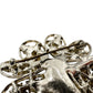vintage silver & clear rhinestones four leaf clover BROOCH jewelry pin