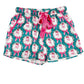 teal Santa & bows satin pajamas | shorts & long sleeve top | S, M, L