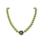 vintage strand of metallic lime green beads Beaded Necklace costume jewelry
