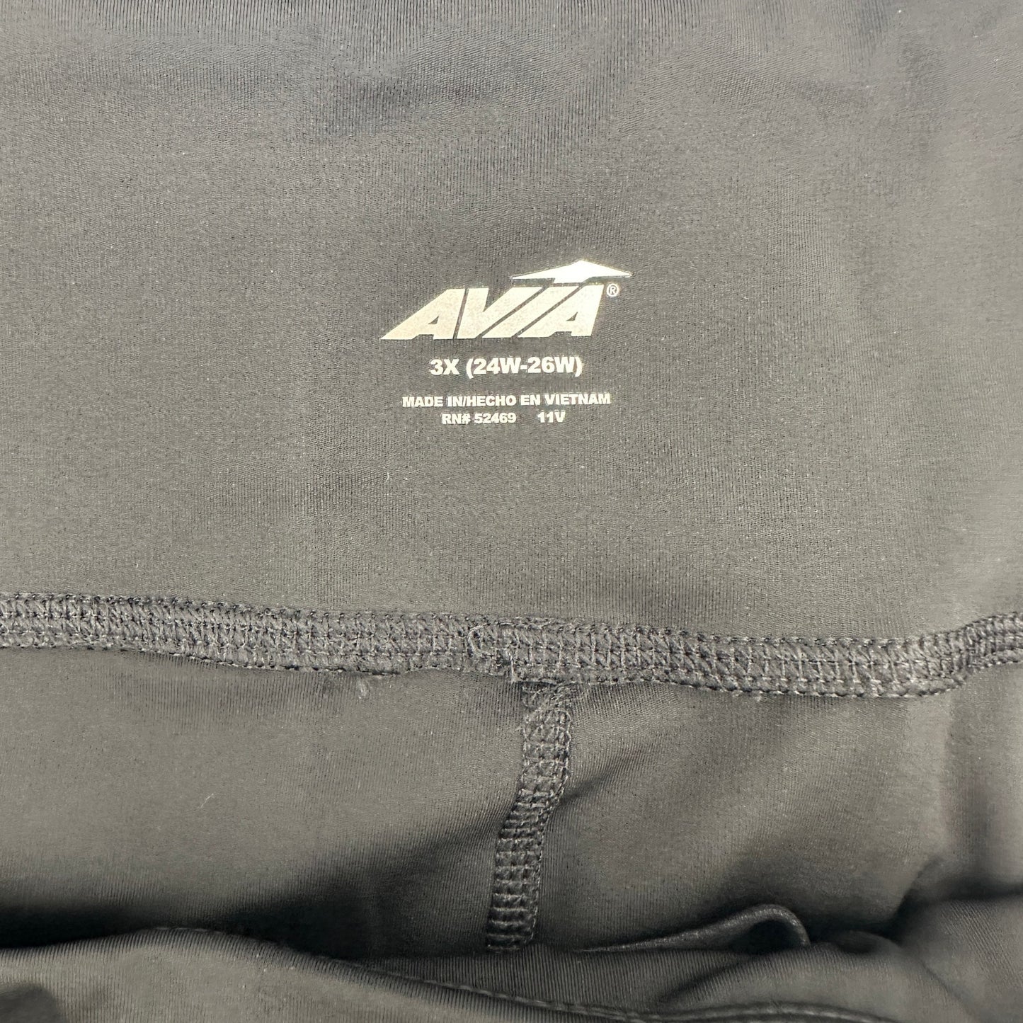 black AVIA workout Leggings athleisure size 3X pull on pants 24W - 26W