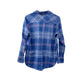 Orvis blue & pink flannel Shirt button down Top women's MEDIUM