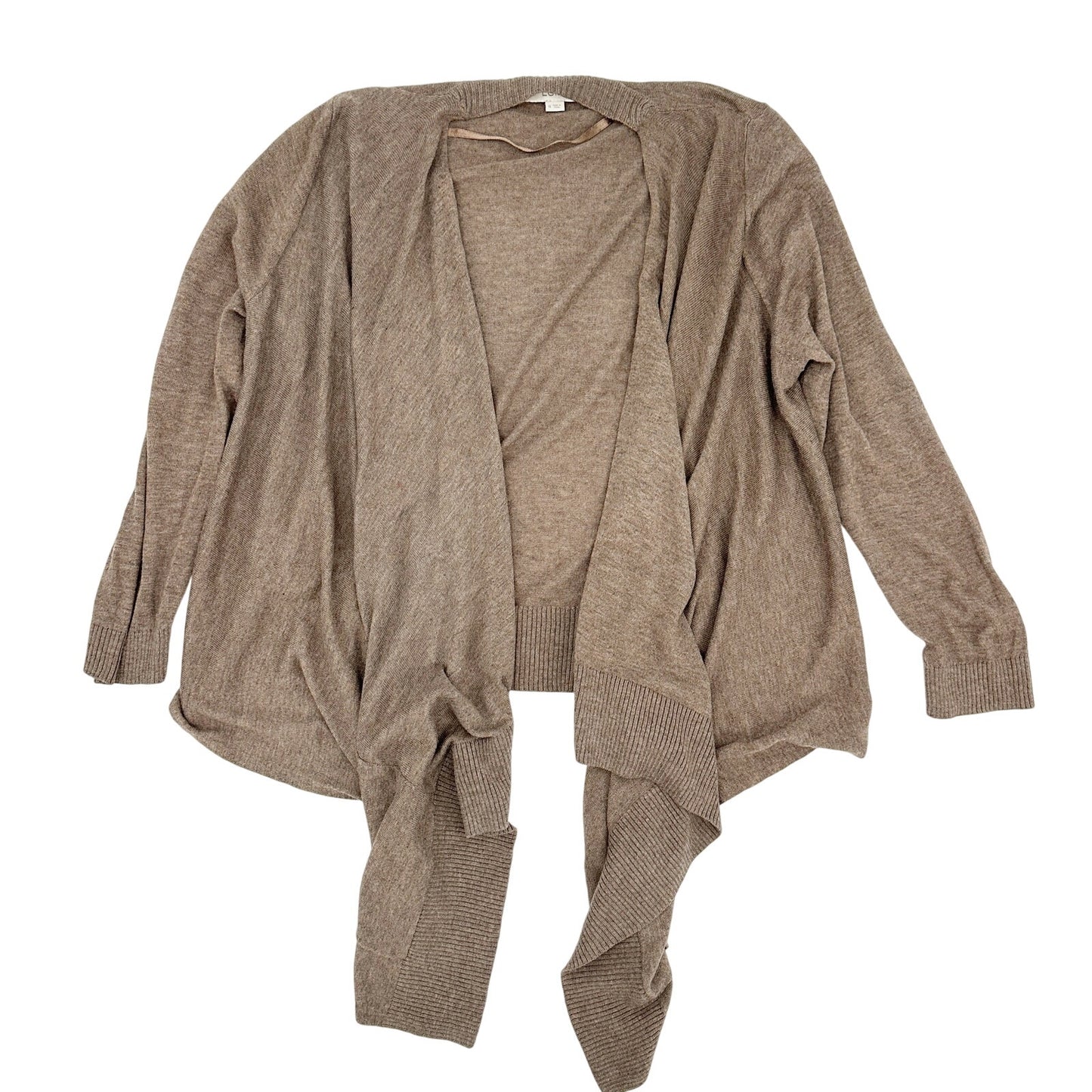 Ann Taylor LOFT brown open front Cardigan Sweater Top women's MEDIUM lightweight