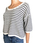 juniors AEROPOSTALE gray & white SWEATER striped top size M medium