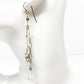 handmade silver turquoise crystal dangling EARRINGS jewelry NEW vintage beads