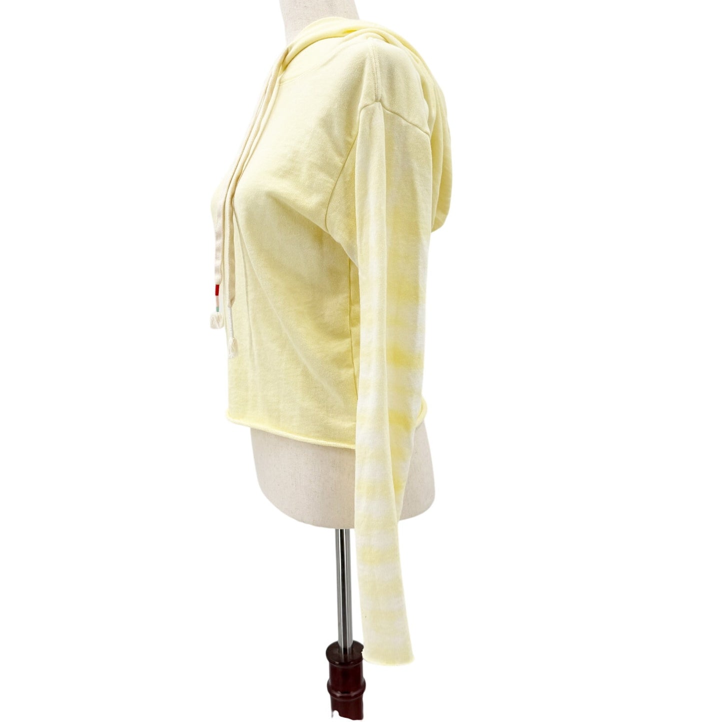Wildfox lemon meringue yellow white Broken Dreams Crop Hoodie women's SMALL top