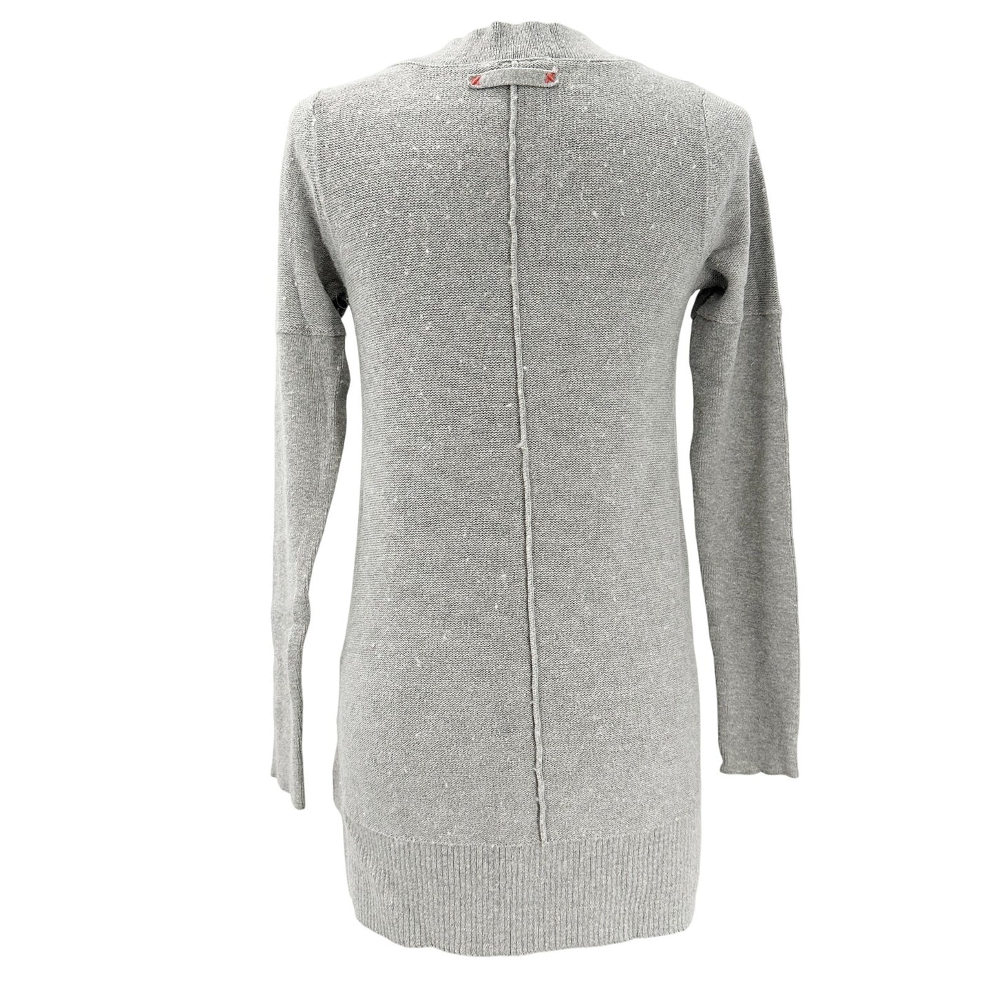 Free People v-neck gray Sweater Top with front pockets women's SMALL normal size