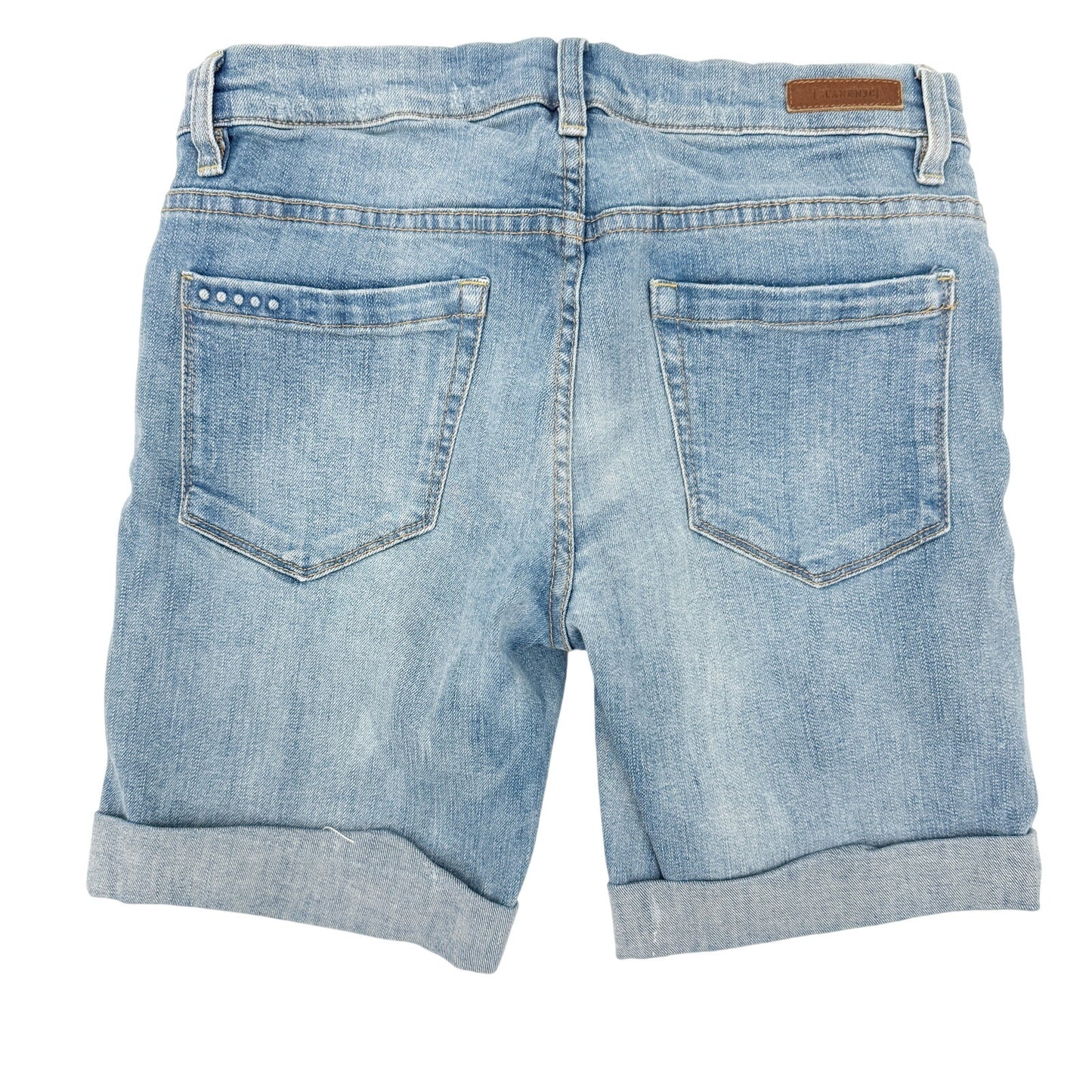 Blank NYC distressed blue denim cuffed Shorts women's 25 small stretch fabric