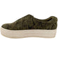 J/Slides NYC green camo leather Heidi platform sneakers shoes size 6
