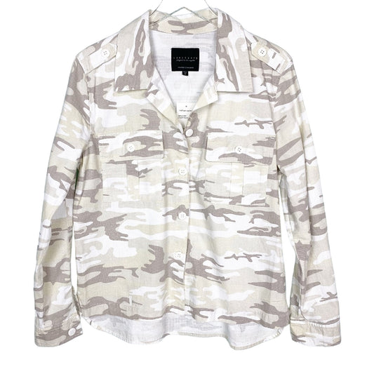Sanctuary neutral gray white CAMOUFLAGE jacket shirt TOP size MEDIUM new $139