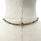 vintage antique gold metal clear beads acrylic Pendant Necklace rose & leaves