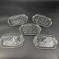 set of 5 vintage Hazel-Atlas Informal clear teardrop Snack Plates glassware