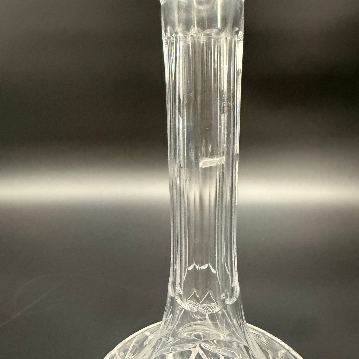15" crystal cut glass Decanter & Stopper | vintage barware